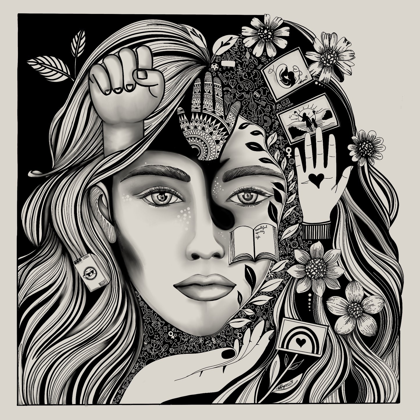 ‘She who holds the world’ print