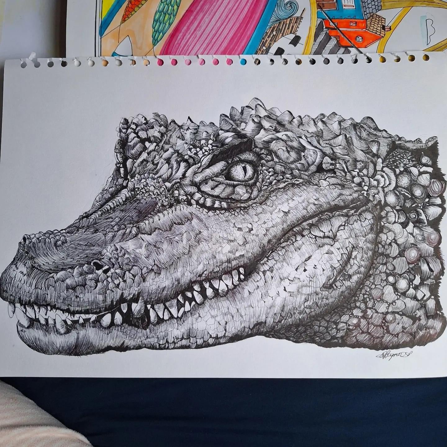 Alligator pen art